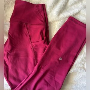 Lululemon wunder train leggings pomegranate